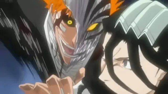 Hollow Ichigo vs Byakuya Kuchiki at 01:55 — HOLLOW ICHIGO
